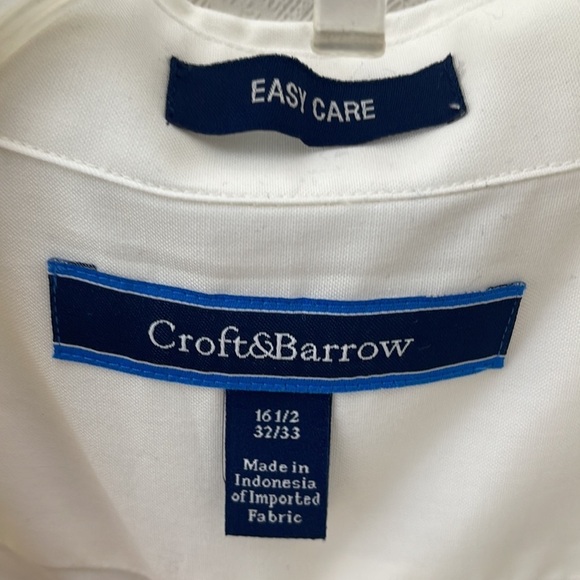 ❤️ 🆕 CROFT & BARROW Button Down Shirt Size 16.5 - Picture 4 of 4